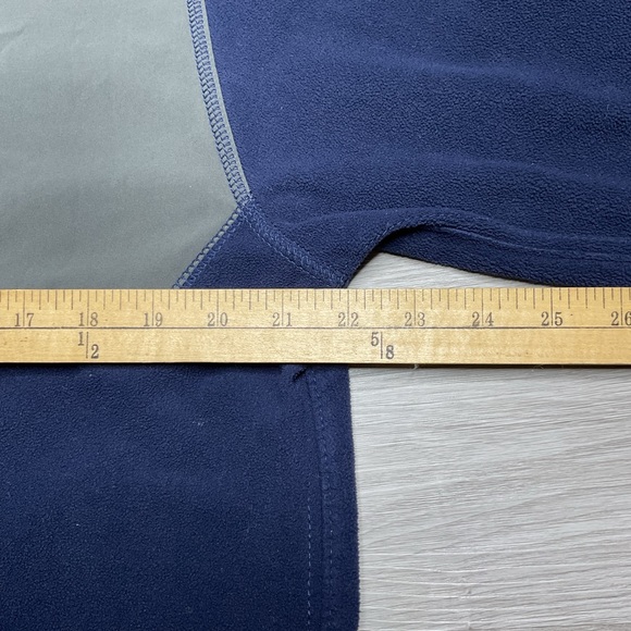 Timberland Sweater Mens Large Long Sleeve 1/2 Zip Pullover Fleece Mock Neck Blue - Picture 5 of 6